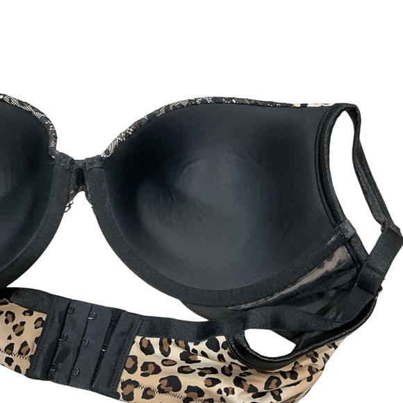 CACIQUE Smooth Boost Plunge Bra Leopard Lace Push Up Bra 42C - Picture 8 of 11
